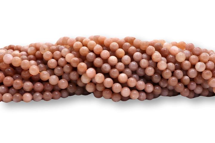 Peach Moonstone Round Smooth Bead