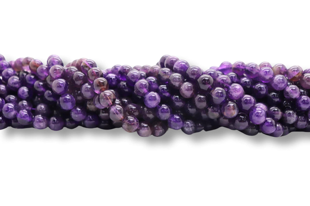 Purple Amethyst Round Smooth Bead