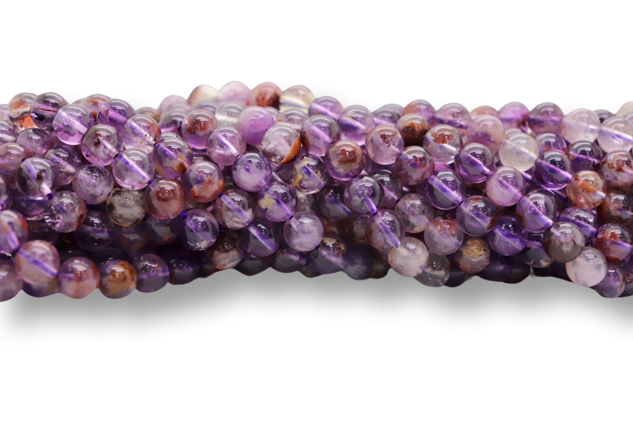 Superb Quality 2024 Natural Super Seven Amethyst Rutile Faceted Beads Trillion Beads 6X8MM To 10X15MM Approx 8''Inch Wholesaler Price.R-02