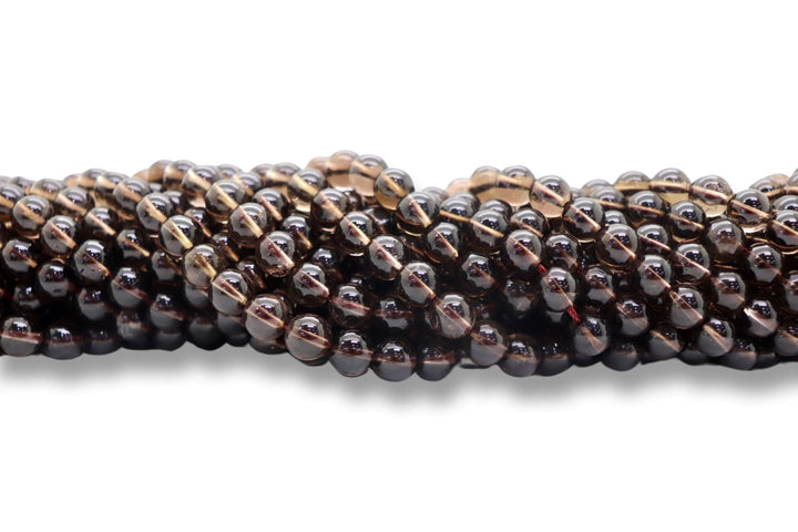 Natural Smoky Quartz Round Smooth Beads