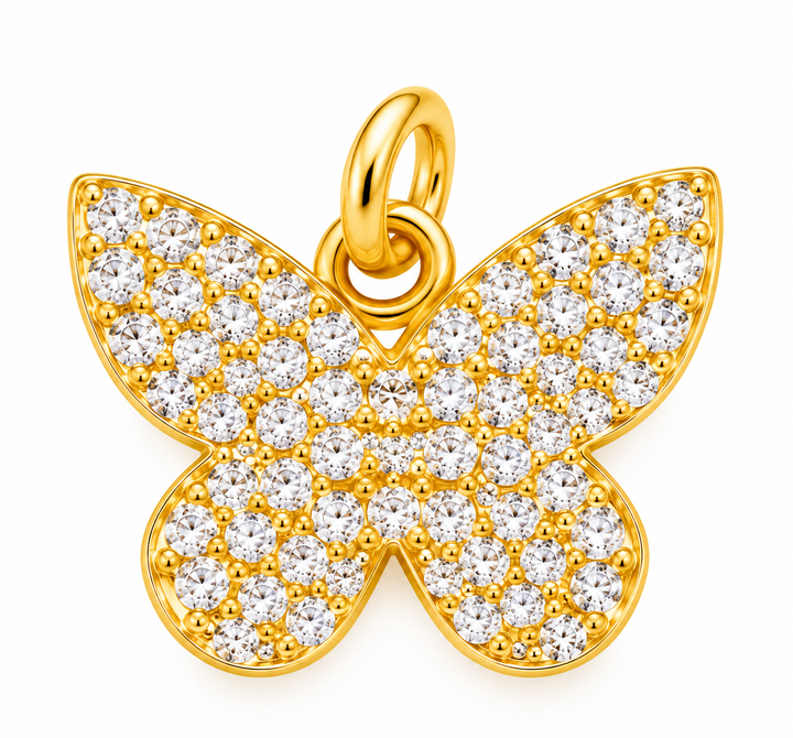 Micro Pave Butterfly Pendant