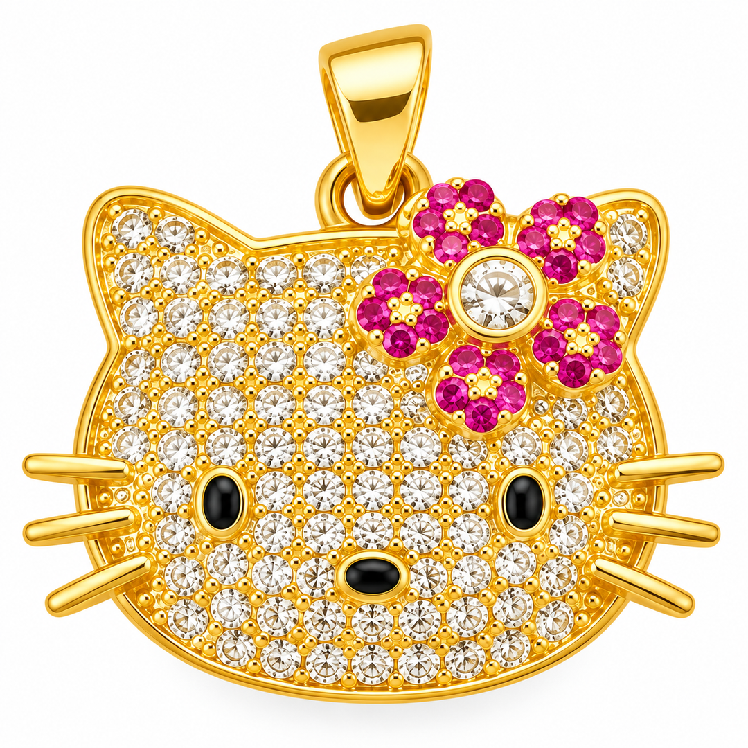 Micro Pave Hello Kitty Pendant