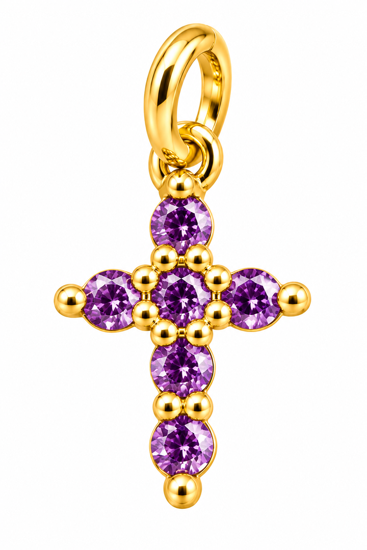 Small Cross Crystal Charm