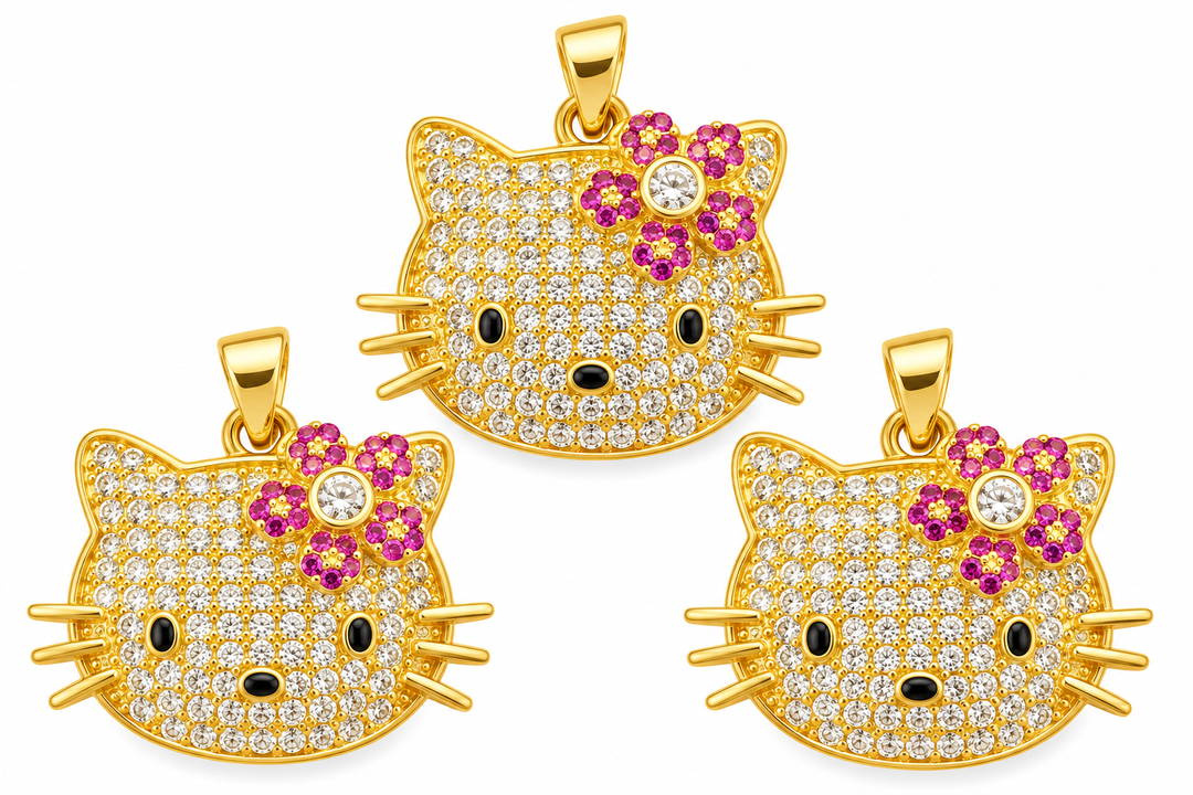 Micro Pave Hello Kitty Pendant