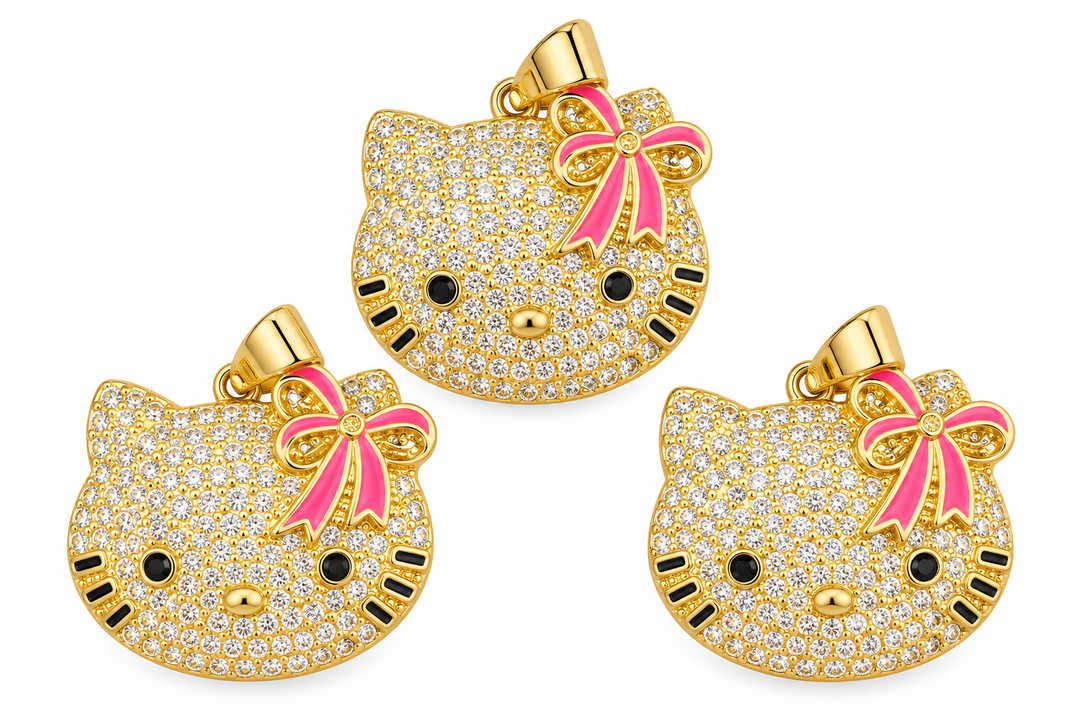 Micro Pave Hello Kitty Pendant