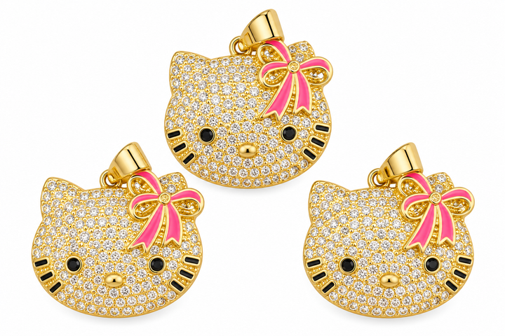 Micro Pave Hello Kitty Pendant