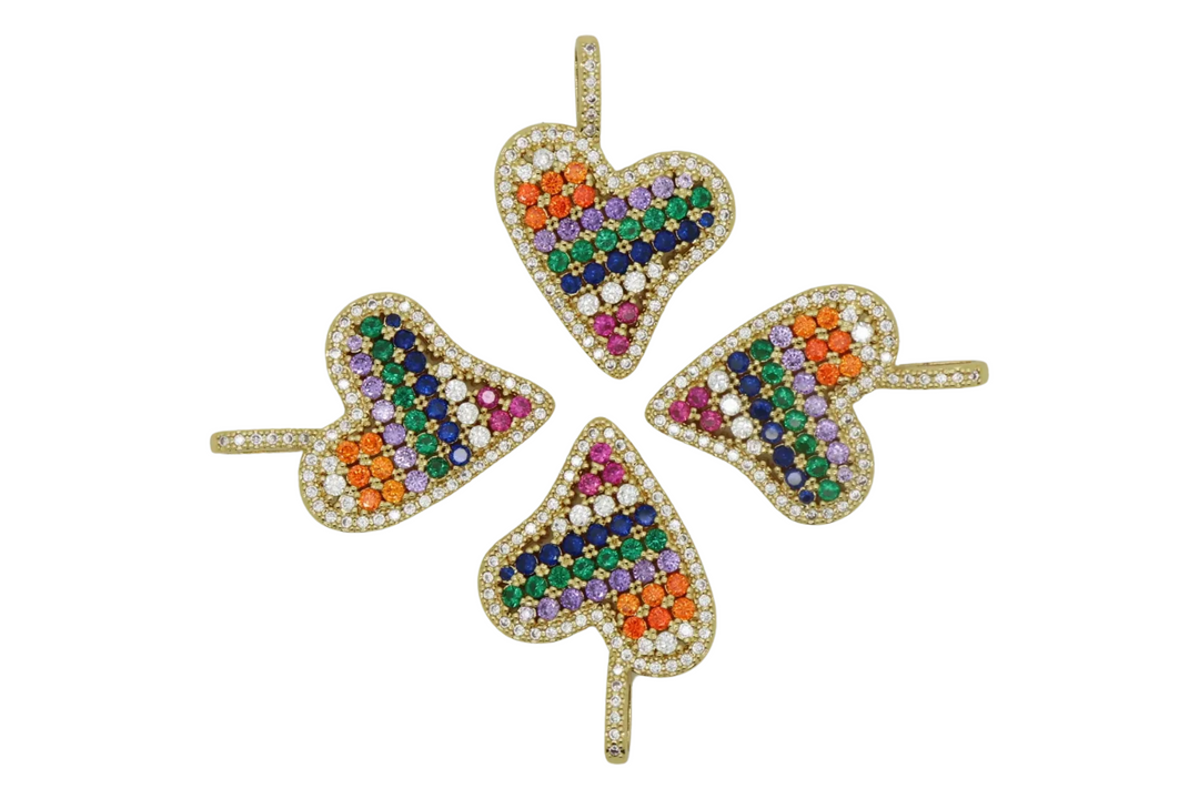 Rainbow Pave Heart