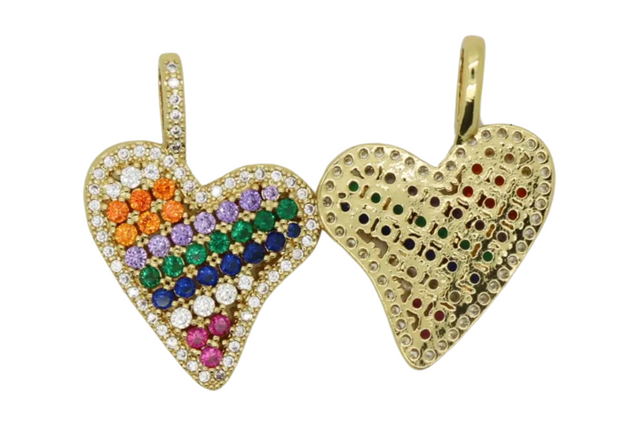 Rainbow Pave Heart