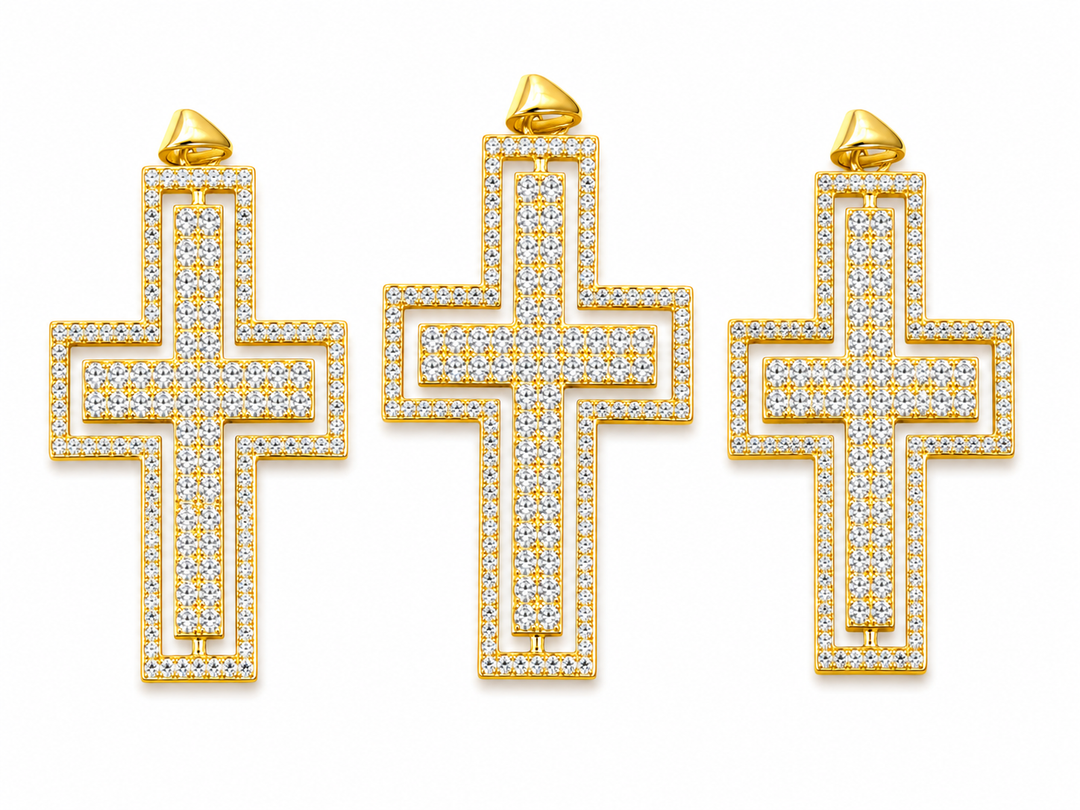 Large Micro Pave Cross