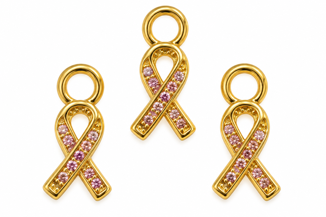 Small Cancer Ribbon Charm