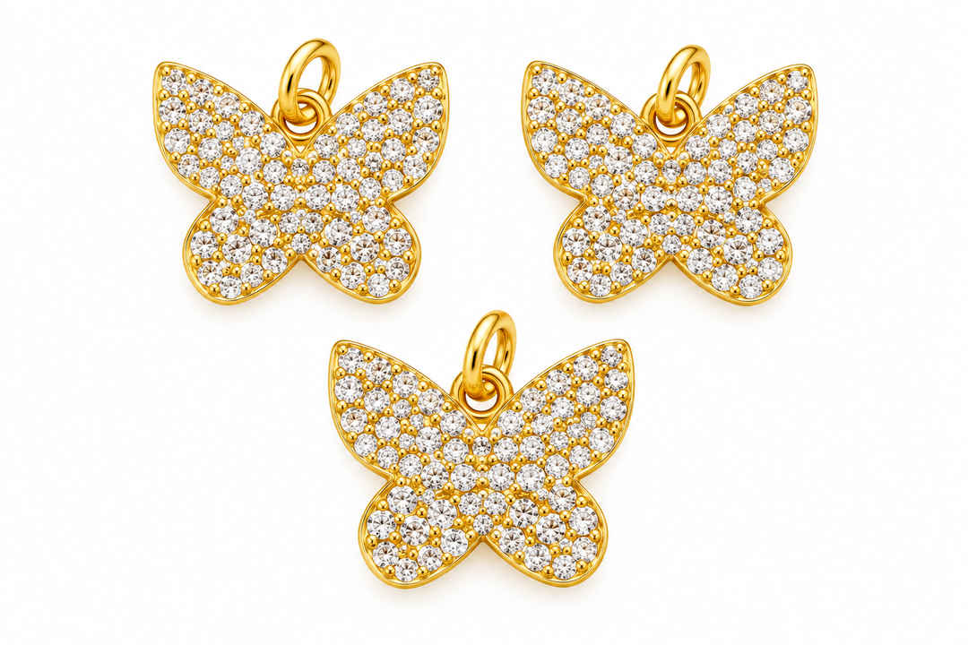 Micro Pave Butterfly Pendant
