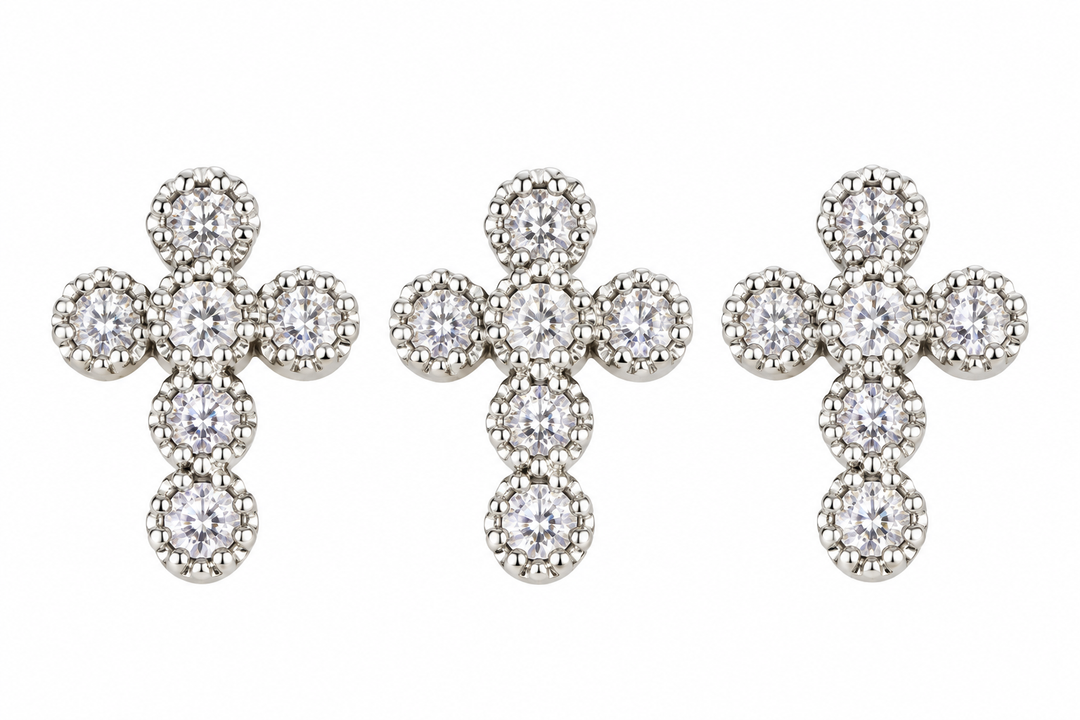 Small Micro Pave Cross Charm