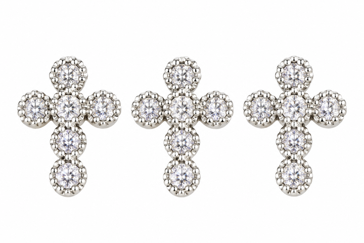 Small Micro Pave Cross Charm