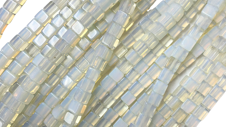 6mm Natural Gemstones Cubes Shaped Beads / One 16" Strand