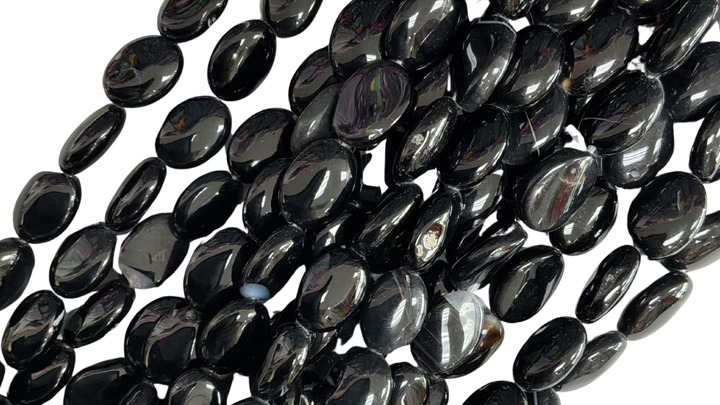 Black Agate Barrel-Oval
