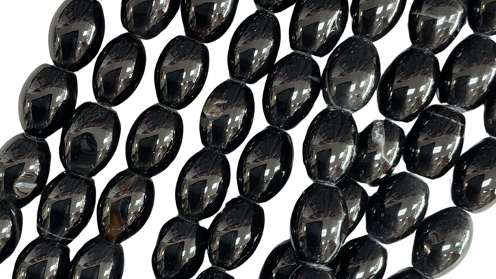 Black Agate Barrel-Oval