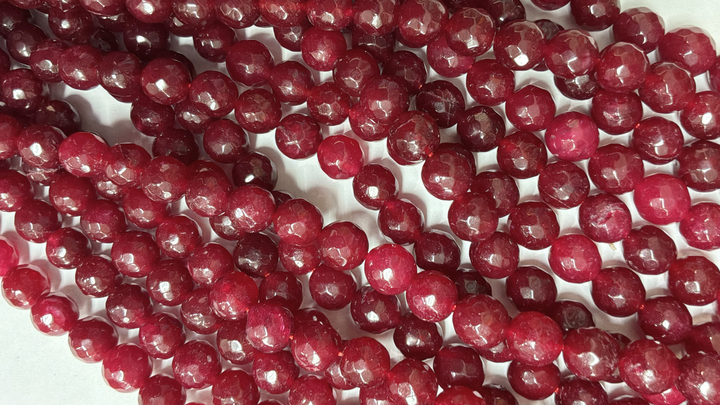 10mm  Semi-Precious Natural and Dyed Agate Round Faceted Beads