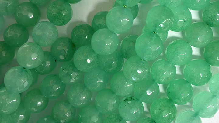 10mm  Semi-Precious Natural and Dyed Agate Round Faceted Beads