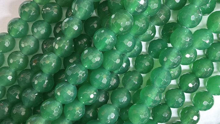 10mm  Semi-Precious Natural and Dyed Agate Round Faceted Beads