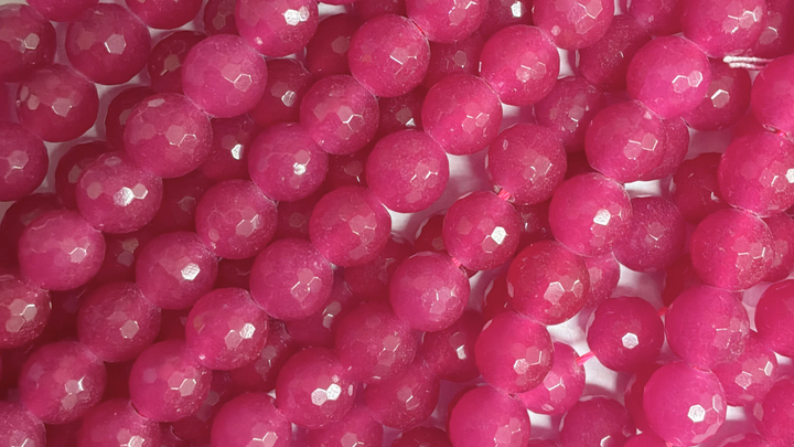 10mm  Semi-Precious Natural and Dyed Agate Round Faceted Beads