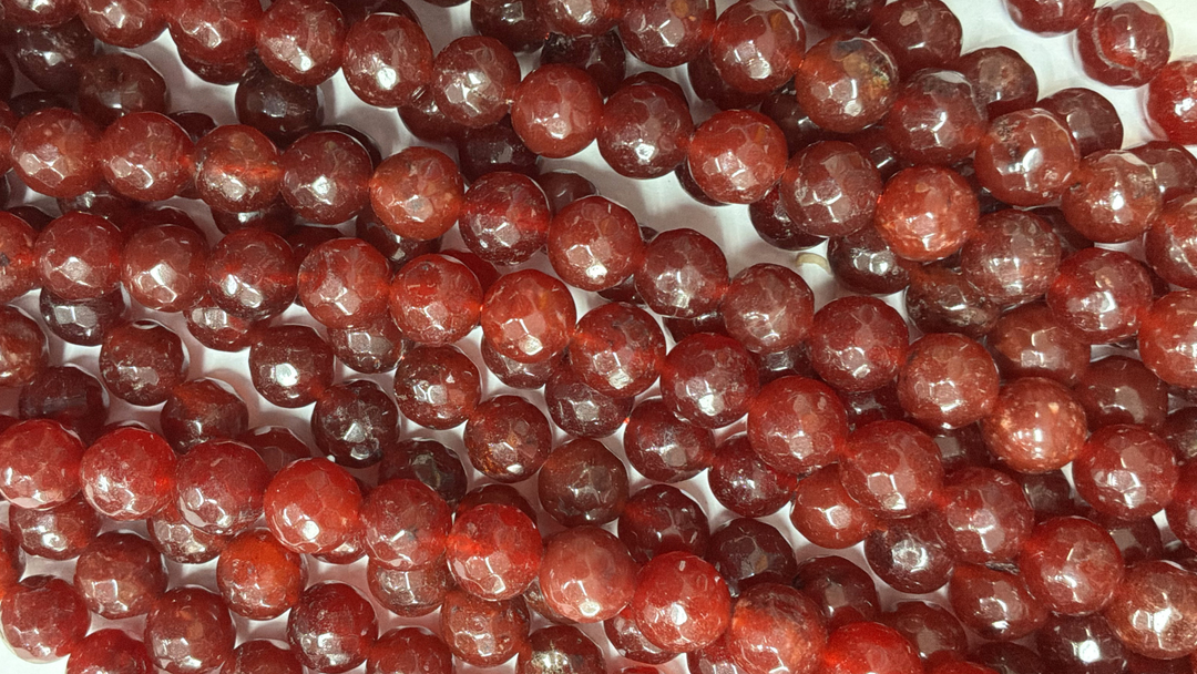 10mm  Semi-Precious Natural and Dyed Agate Round Faceted Beads