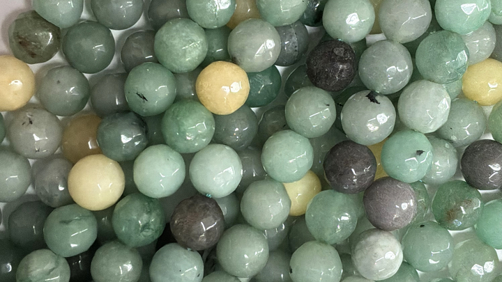 10mm  Semi-Precious Natural and Dyed Agate Round Faceted Beads
