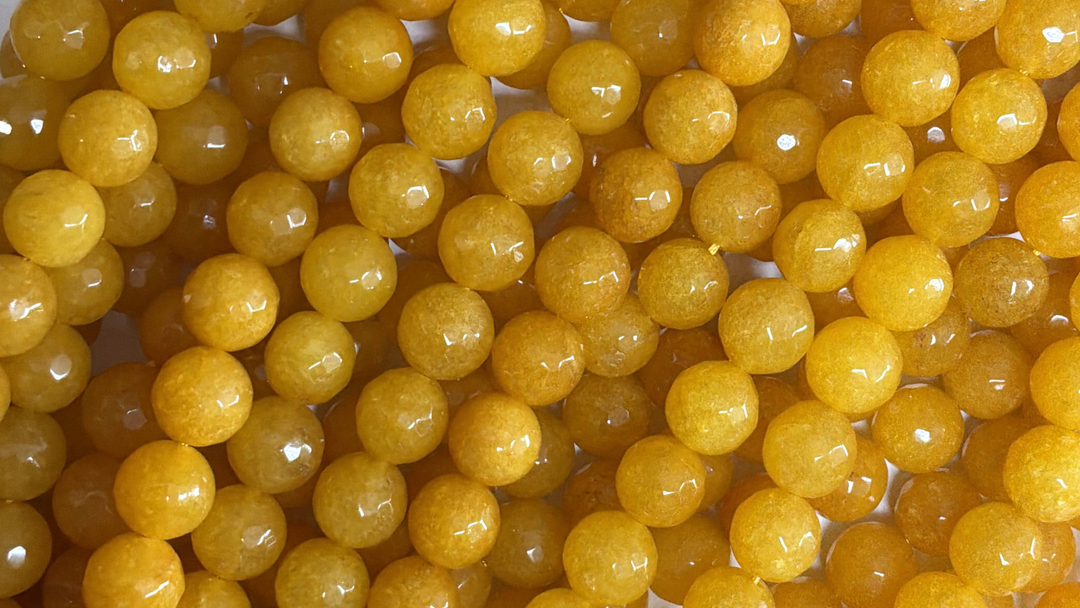 10mm  Semi-Precious Natural and Dyed Agate Round Faceted Beads
