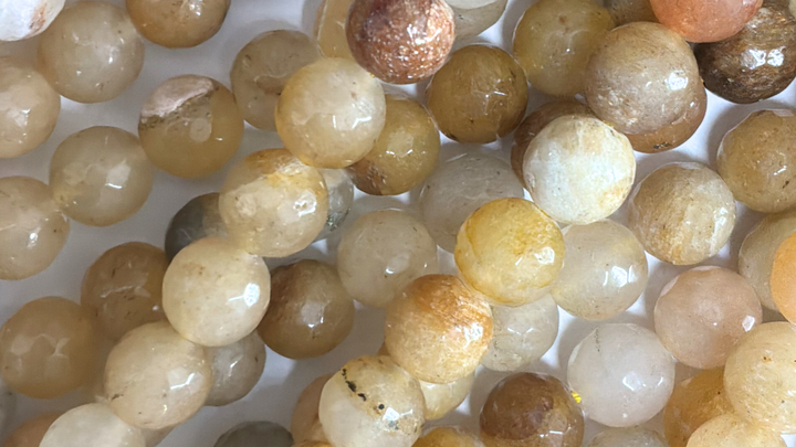 10mm  Semi-Precious Natural and Dyed Agate Round Faceted Beads