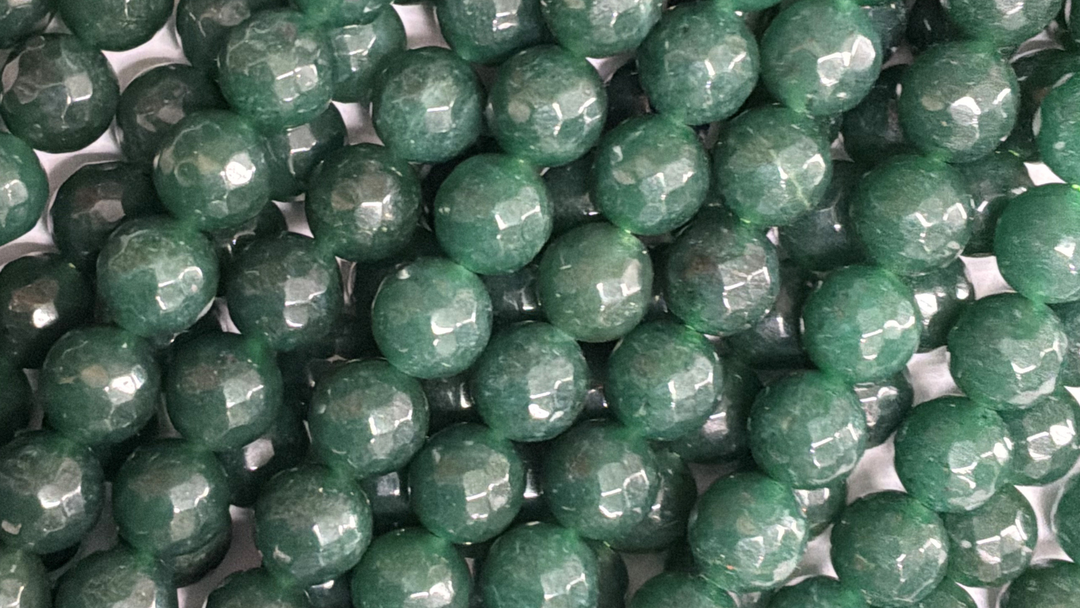 10mm  Semi-Precious Natural and Dyed Agate Round Faceted Beads