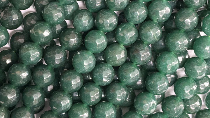 10mm  Semi-Precious Natural and Dyed Agate Round Faceted Beads