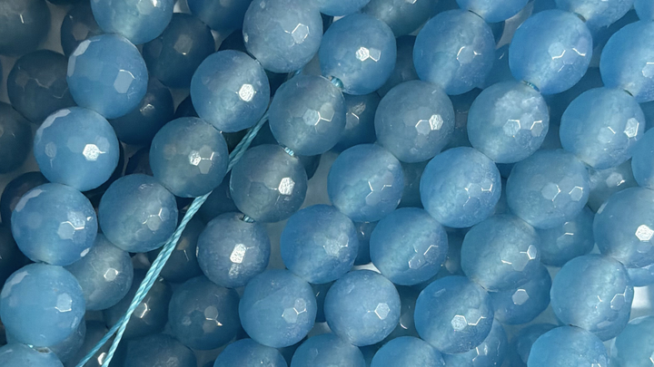 10mm  Semi-Precious Natural and Dyed Agate Round Faceted Beads