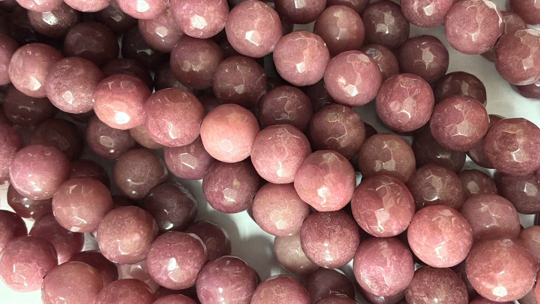 10mm  Semi-Precious Natural and Dyed Agate Round Faceted Beads