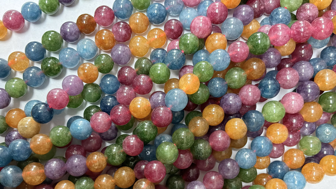 Semi-precious Round Dyed Jade
