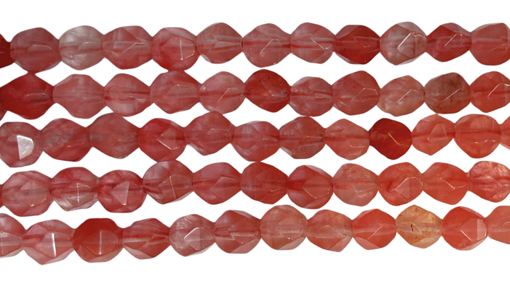 Semi-precious Natural Gemstones Star-cut Beads Strand