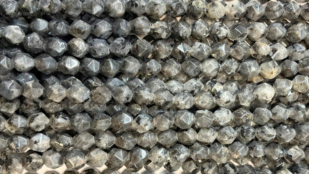 Semi-precious Natural Gemstones Star-cut Beads Strand