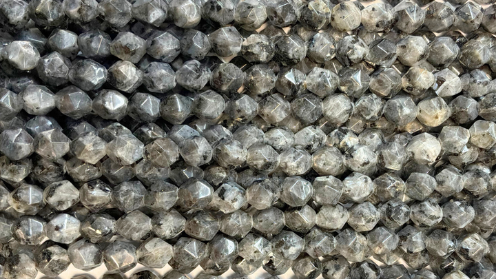 Semi-precious Natural Gemstones Star-cut Beads Strand