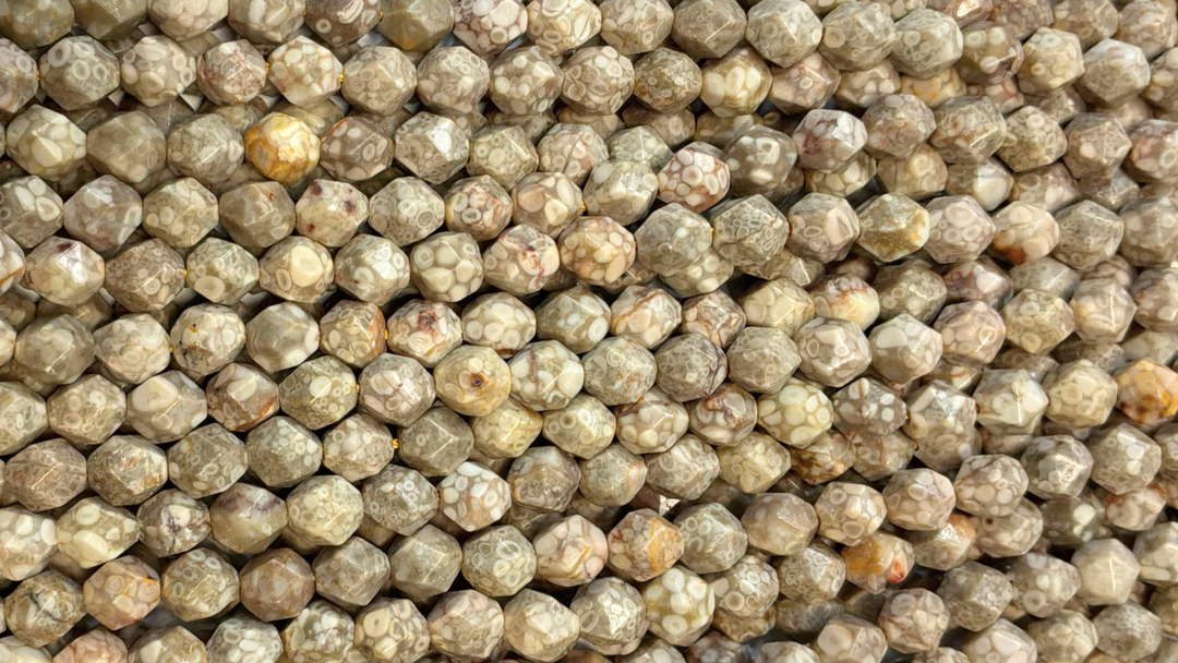 Semi-precious Natural Gemstones Star-cut Beads Strand