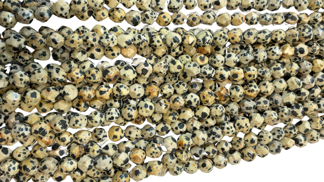 Semi-precious Natural Gemstones Star-cut Beads Strand