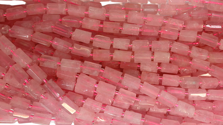 Rose Quartz Barrel Beads