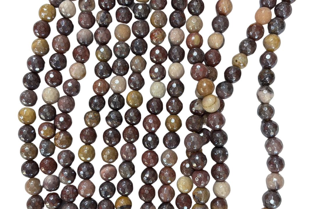 Faceted AA Mookatie Jasper 8mm
