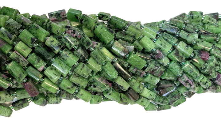 Ruby Zoisite Barrel Beads