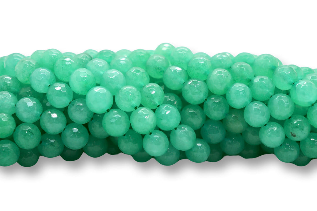 10mm  Semi-Precious Natural and Dyed Agate Round Faceted Beads