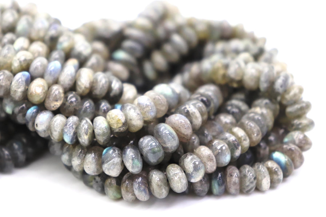 Natural Semi-precious Labradorite Rondelle Smooth 7mm Beads