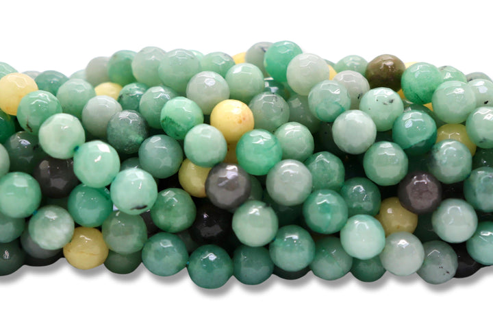 10mm  Semi-Precious Natural and Dyed Agate Round Faceted Beads