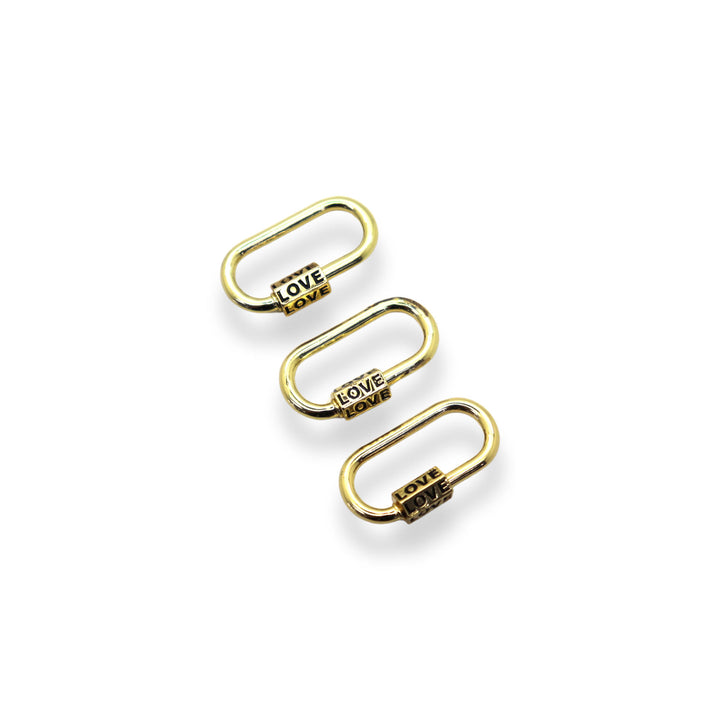 LOVE Gold Screw Carabiner Lock Clasp