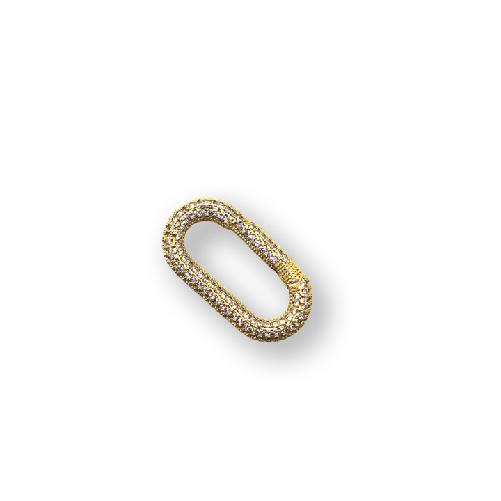 Gold Micro Pave Spring Gate Rings