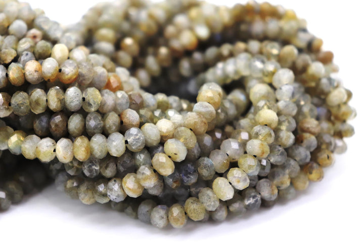 Natural Semi-precious Labradorite Rondelle Faceted (5.5mm-6mm Beads)