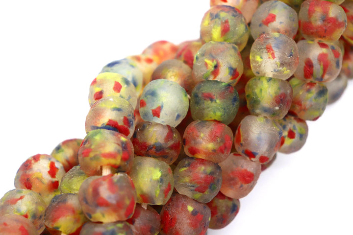 African Sea Glass Beads 14mm