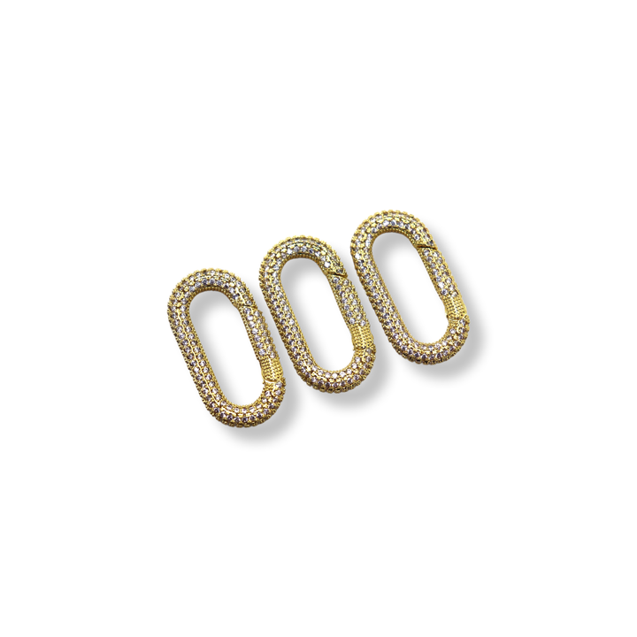 Gold Micro Pave Spring Gate Rings