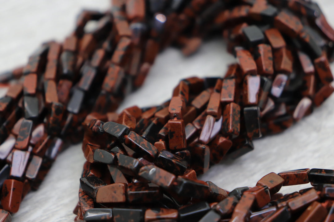 Natural Semi-precious Mohagani Jasper Plain Square Rectangle Beads